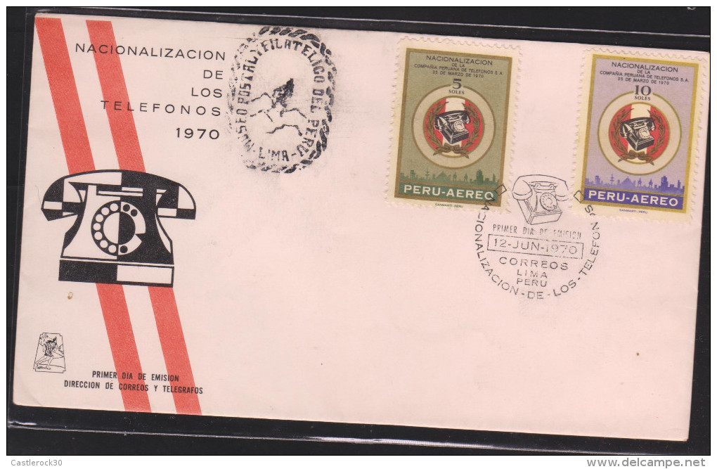 O) 1970 PERU, THE PHONE- MEDIA,  FDC XF - Peru