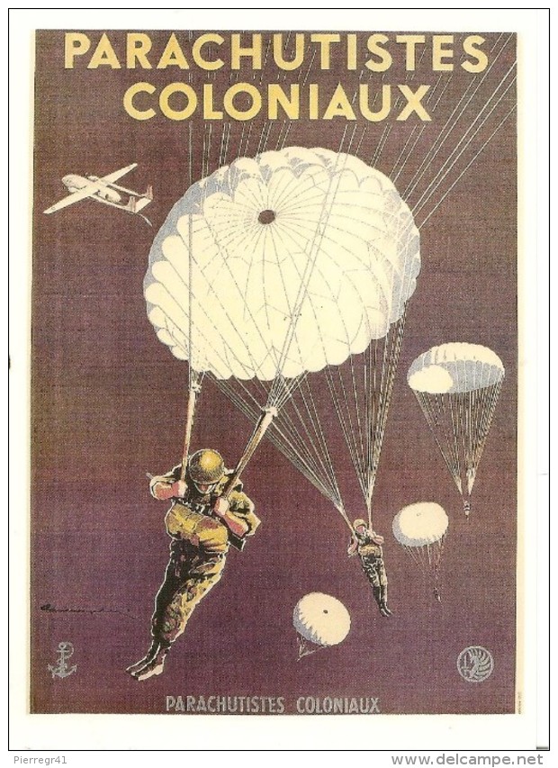 CPA-1998-AFFICHE -1955-PARACHUTISTES COLONIAUX-INFANTERIE MARINE-Illust Paul  LENGELLE-TBE - Paracadutismo