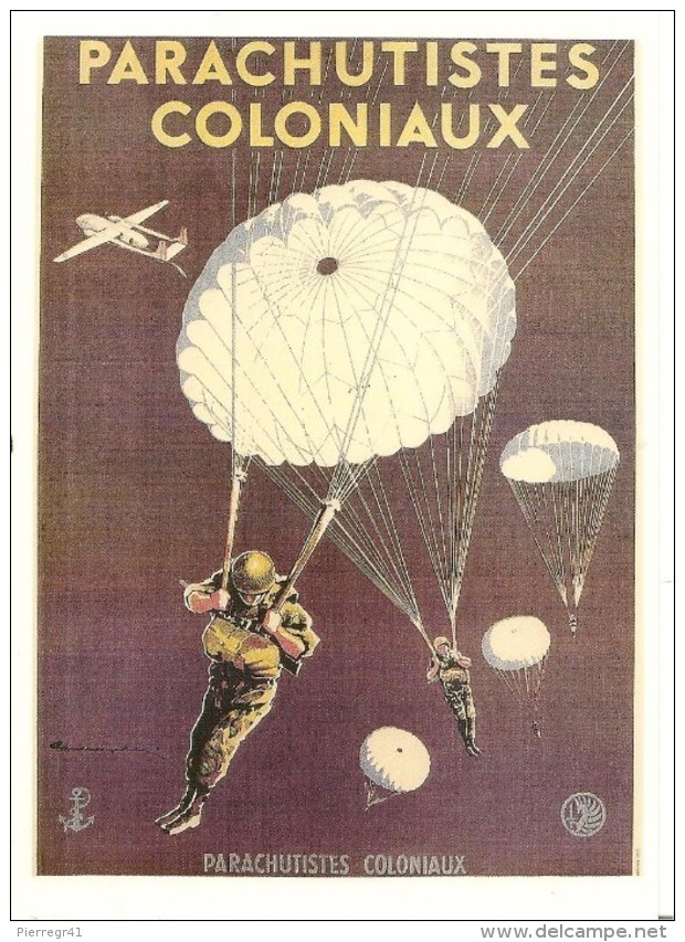 CPA-1998-AFFICHE -1955-PARACHUTISTES COLONIAUX-INFANTERIE MARINE-Illust Paul  LENGELLE-TBE - Parachutting