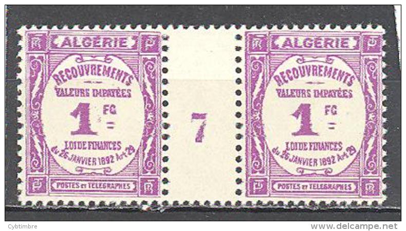 Algerie: Millésime 7 Sur Yvert  Taxe N°19*; Gomme Coulée - Timbres-taxe