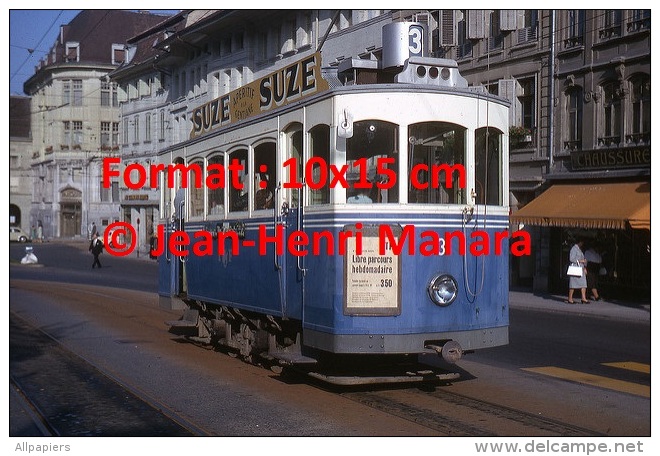 Reproduction D'une Photographie D'un Ancien Tramway Ligne 3 à Fribourg En Suisse Avec Publicité Suze En 1964 - Sonstige & Ohne Zuordnung