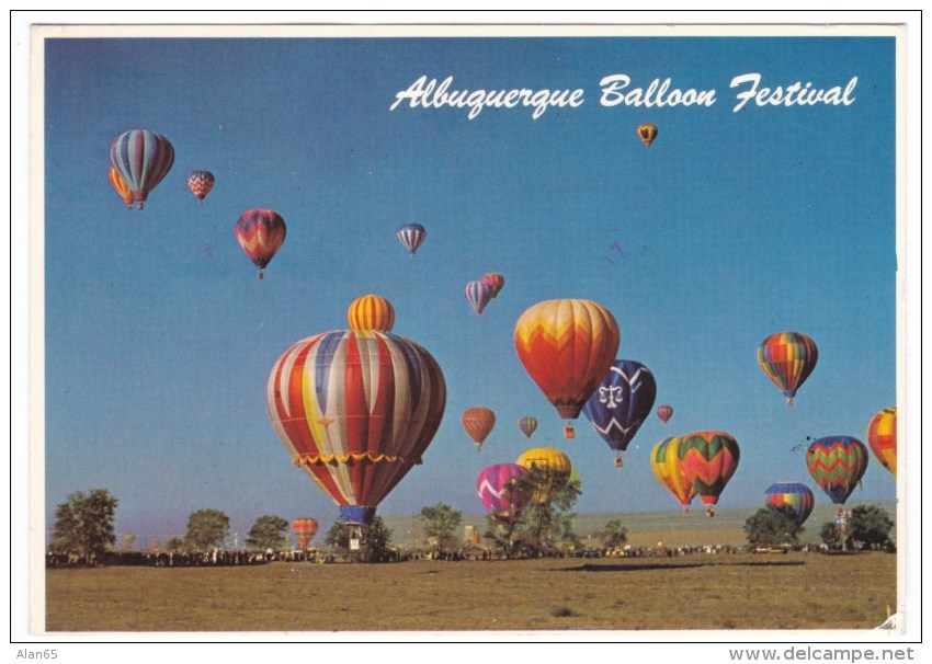 Albuquerque New Mexico, Hot Air Balloons Festival, C1980s Vintage Postcard - Albuquerque