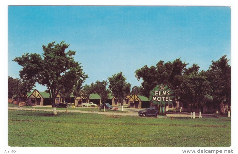 Joplin Missouri Route 66 Lodging, Elms Motel, Auto C1950s Vintage Postcard - Route ''66'