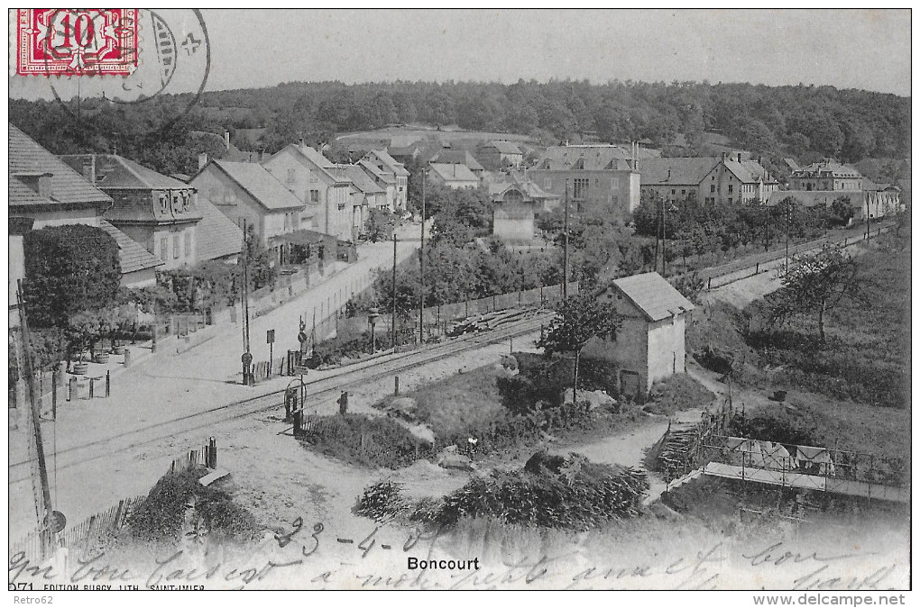 BONCOURT &#8594; Centre Du Village Avec Route Du Train 1905 - Boncourt