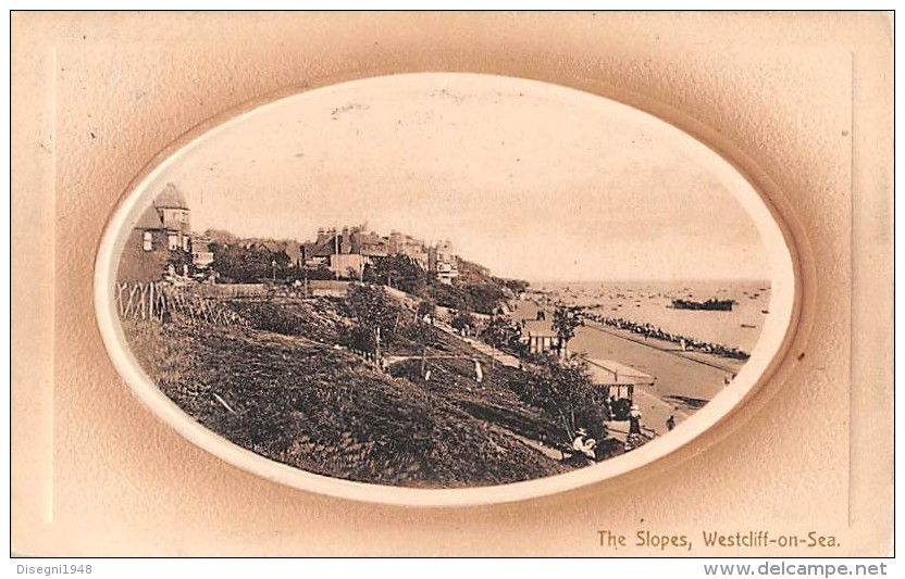 06138 "WESTCLIFF ON SEA - ESSEX  - ENGLAND  THE SLOPES" CART. ORIG. SPEDITA 1913 - Southend, Westcliff & Leigh