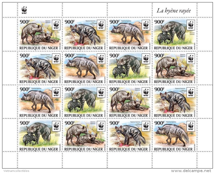 WWF W.W.F. Niger Hyena MNH Sheetlet 2015 - Unused Stamps