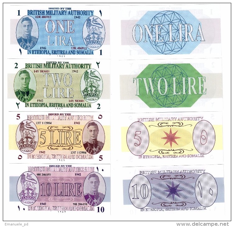 Fantasy Historical Banknotes - British Occupation Of Italian East Africa Set - Altri – Africa