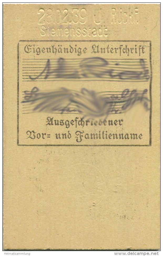 Berlin - Monatskarte - Gartenfeld Treptow - S-Bahnverkehr 3. Klasse Preisstufe 2 1939 - Europe