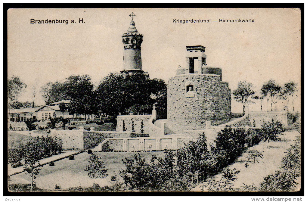 5646 - Alte Ansichtskarte - Kriegerdenkmal Bismarckwarte Branden An Der Havel - Carl H. Odemar - N. Gel - Brandenburg