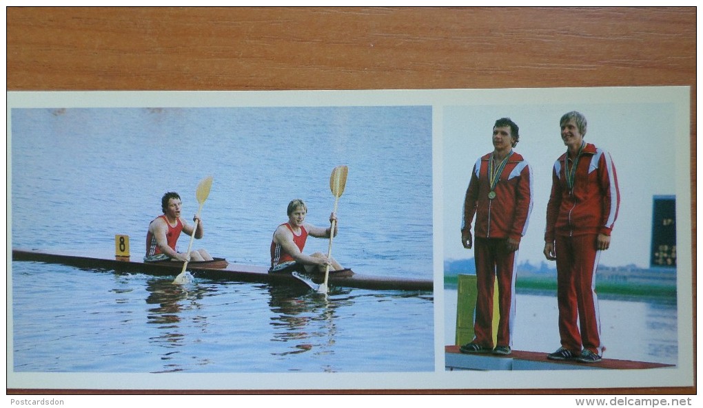 Soviet Athletes - Champions Of The XXII Olympic Games - Parfenovich And Chukhrai  - Rowing  -  1981 - Rare! - Aviron