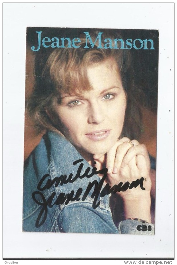 JEANE MANSON CARTE AVEC AUTOGRAPHE - Autres & Non Classés