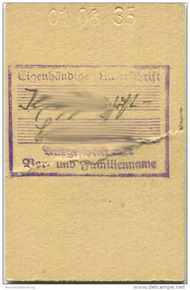 Berlin - Monatskarte - Grunewald Treptow - S-Bahnverkehr 2. Klasse Preisstufe 2 1935 - Europe