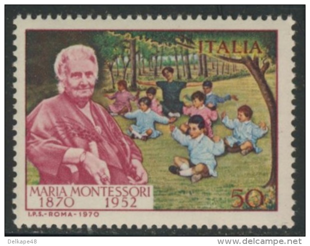 Italy Italie Italia 1970 Mi 1314 YT 1052 ** Dr. Maria Montessori (1870-1952) Educationist, Governess / Pädagogin - Beroemde Vrouwen