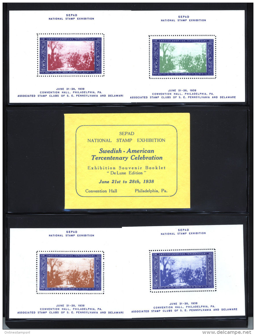 United States Swedish American Tercentenary Exhibition Complete Booklet With 4 Blocks  MNH/** - Ungebraucht