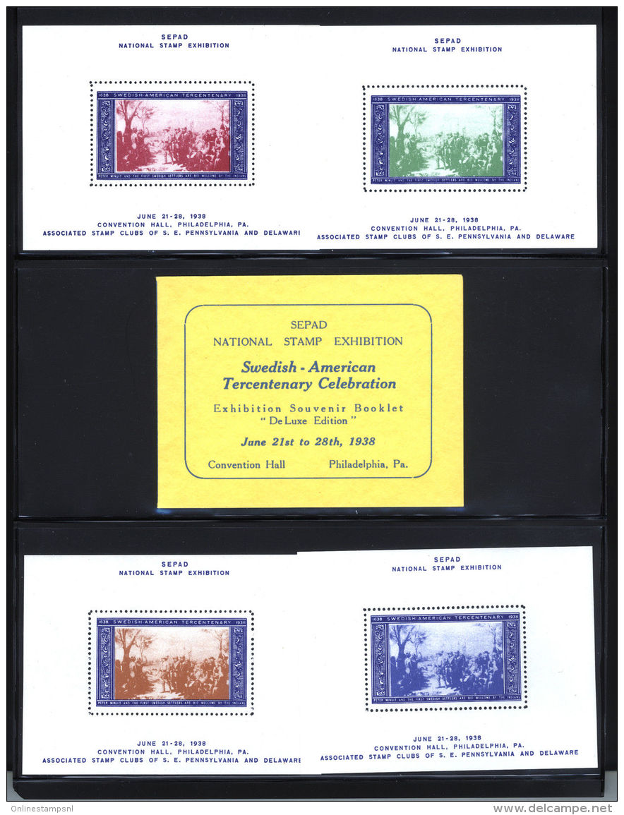 United States Swedish American Tercentenary Exhibition Complete Booklet With 4 Blocks  MNH/** - Blocks & Kleinbögen
