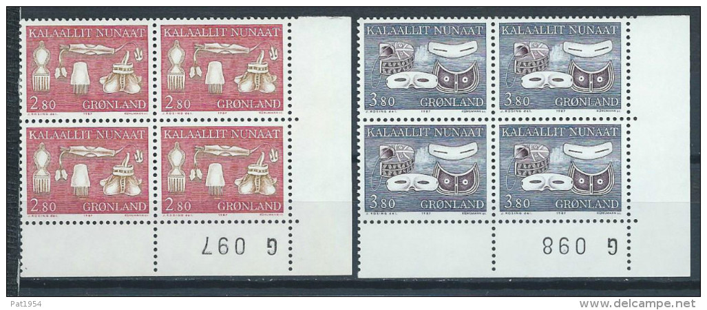 Groënland 1987, N°162/163 Neufs En Bloc De 4 Avec Marque, Artisanat - Unused Stamps