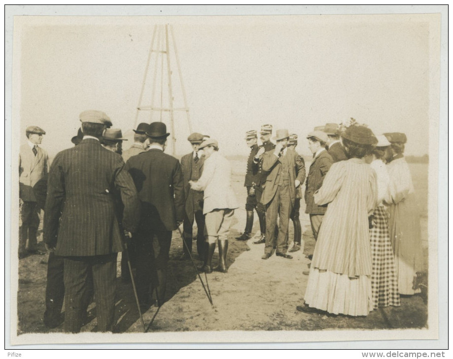 Photo Légendée "Wilbur Wright Au Mans". Première école D´aviation. 1908. - Aviation