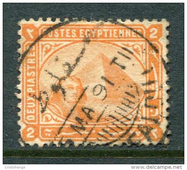 Egypt 1881-1902 Sphinx & Pyramid - 2pi Orange Used (SG 55ba) - 1866-1914 Khedivate Of Egypt