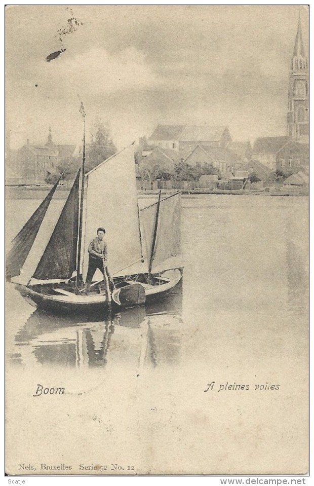 Boom    A Pleines Voiles  -  1904  Zeer Mooi Poststuk Naar  Arnhem - Boom