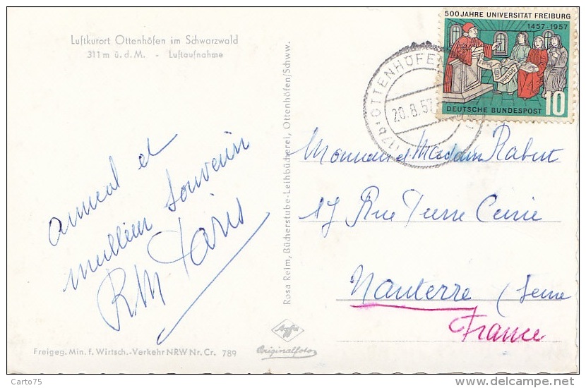 Allemagne - Ottenhöfen Im Schwarzwald - Postmarked 1957 - Erding