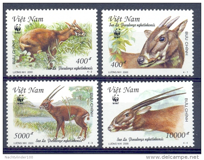 Mis274s WWF FAUNA ZOOGDIEREN HERT SAO-LA DEER HIRSCHE MAMMALS WILDLIFE VIETNAM 2000 PF/MNH - Unused Stamps