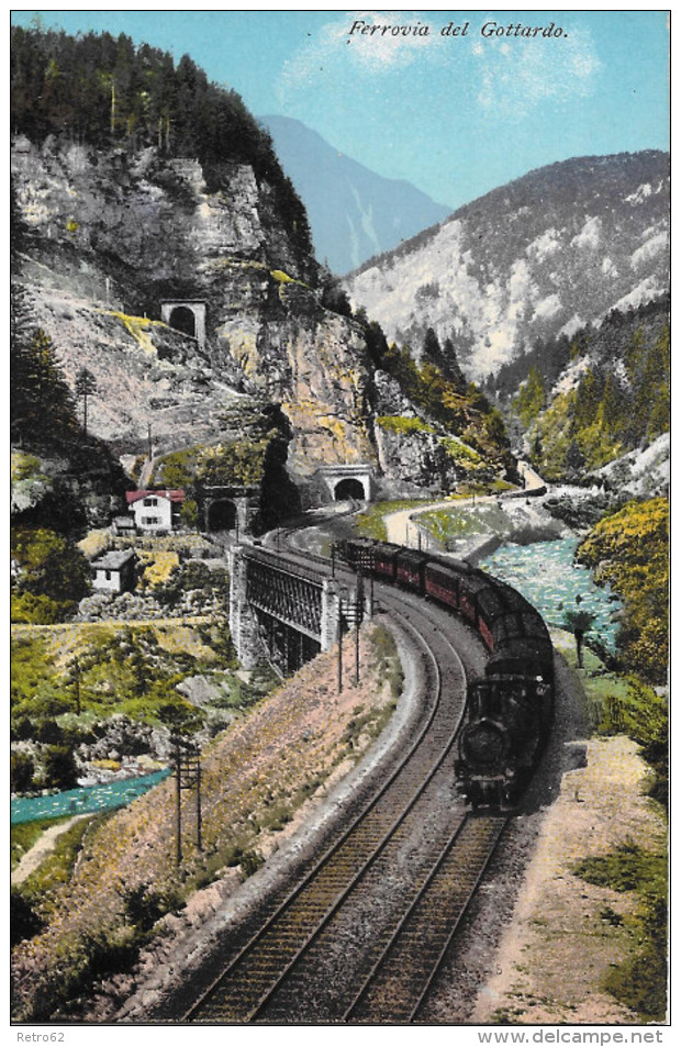 FERROVIA DEL GOTTARDO &#8594; Galleria Spirale Del Prato, Ca.1920 - Prato