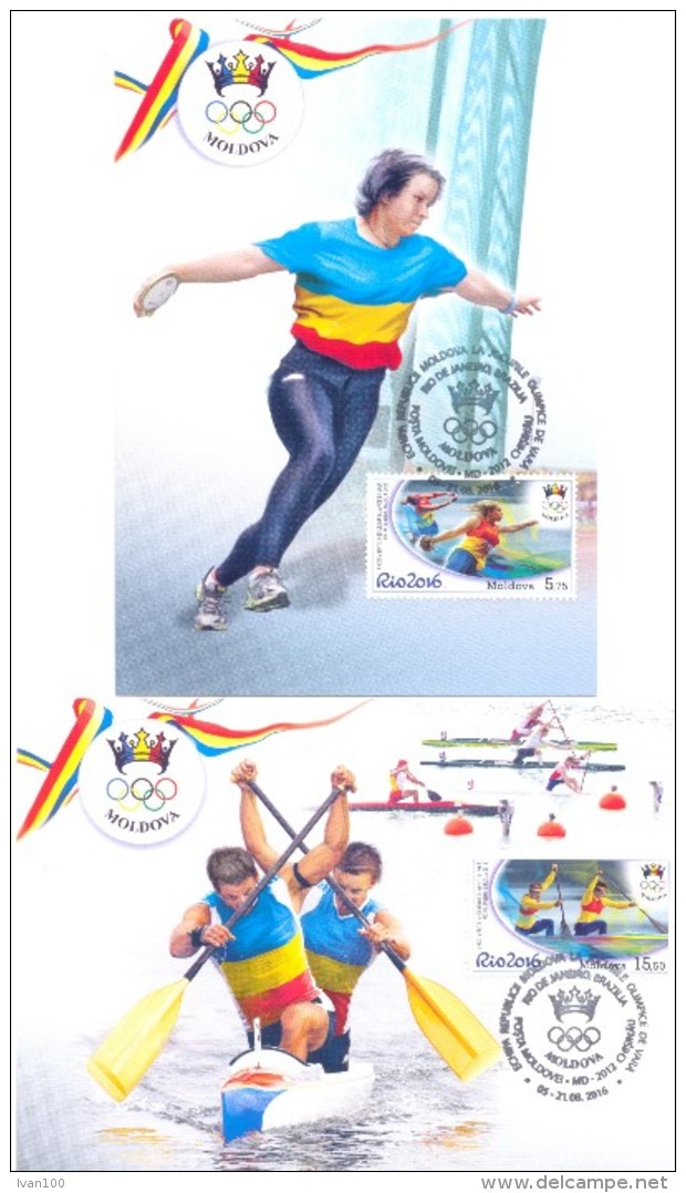 2016. Olympic Games Rio De Janeiro, 2 Maxicards, Mint/** - Eté 2016: Rio De Janeiro