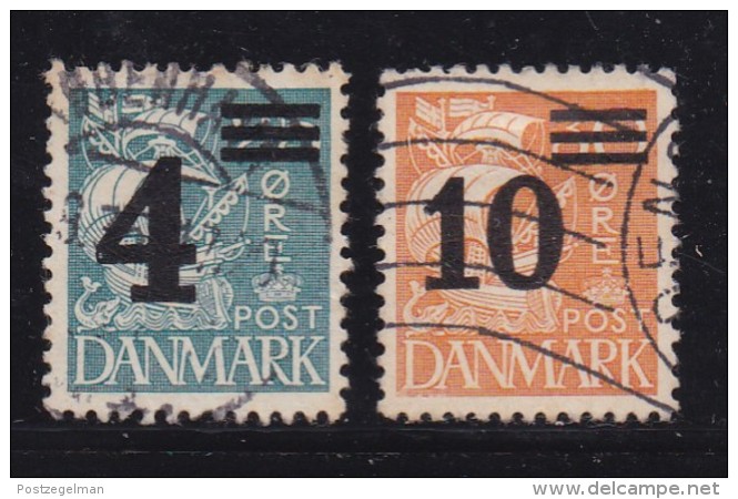 DENMARK, 1934, Used Stamp(s),Definitives, Overprints,  Mi 215-216, #10034, Complete - Used Stamps