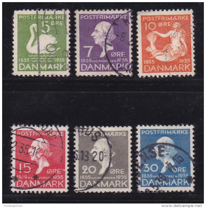 DENMARK, 1935, Used Stamp(s), Andersens,  Mi 222-227, #10036, Complete - Used Stamps