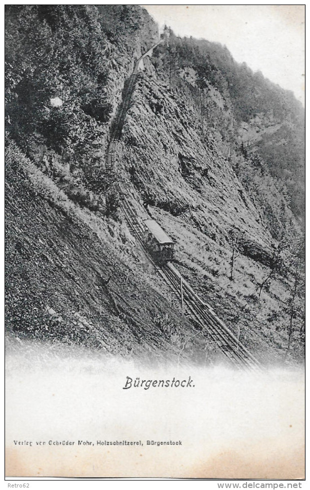BÜRGENSTOCK-BAHN &#8594;  Alter Lichtdruck, Ca.1905 - Sonstige & Ohne Zuordnung