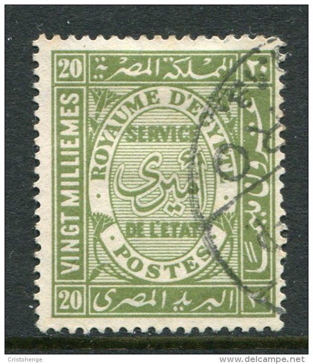 Egypt 1926-35 Officials - 20m Olive-green Used (SG O148) - Used Stamps