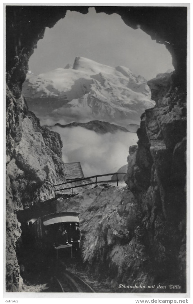 PILATUS-BAHN  &#8594;  Eher Seltenere Perspektive Der Bahn, Ca.1910 - Sonstige & Ohne Zuordnung