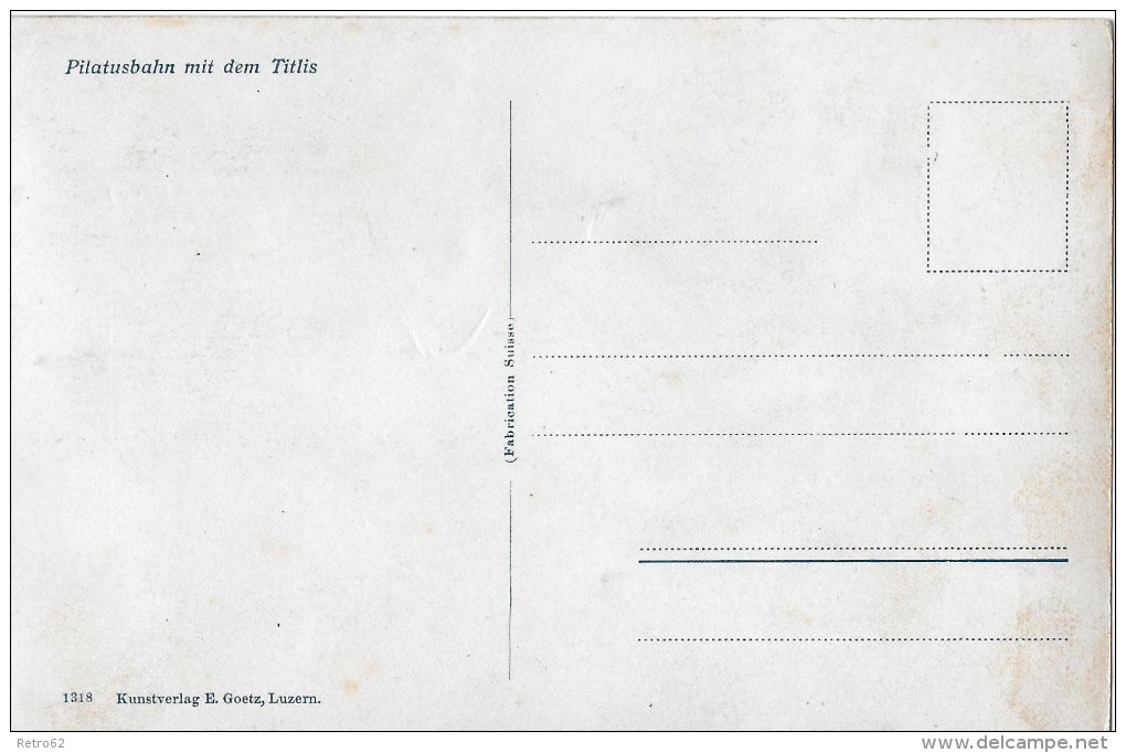 PILATUS-BAHN  &#8594;  Eher Seltenere Perspektive Der Bahn, Ca.1910 - Sonstige & Ohne Zuordnung