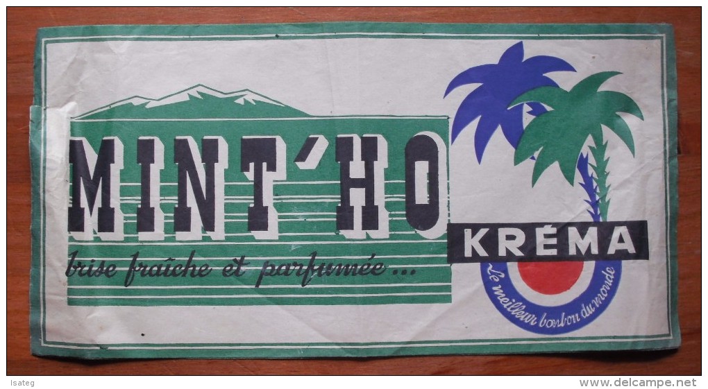 Ancien Chapeau Papier Publicitaire "Kréma - Mint'ho" - Casquettes & Bobs