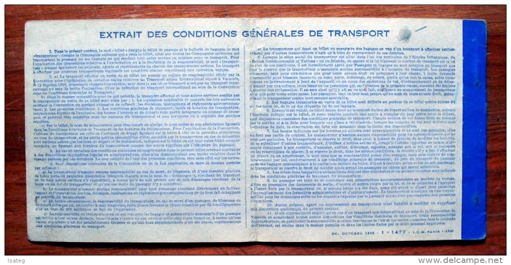 Air France : Ancien Billet De Passage Et Bulletin De Bagages - Billetes