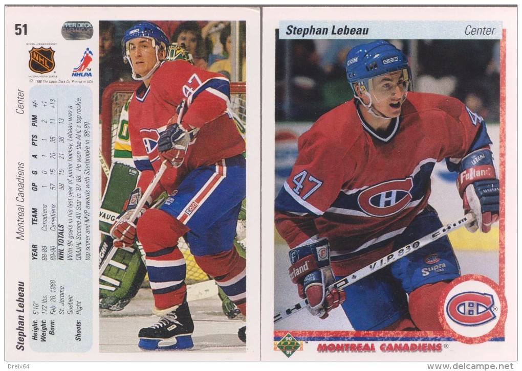 // Frais De Port Offert \\ Carte Hockey Trading Card Stephan Lebeau CANADA 90 91 Montreal Canadiens - 1990-1999