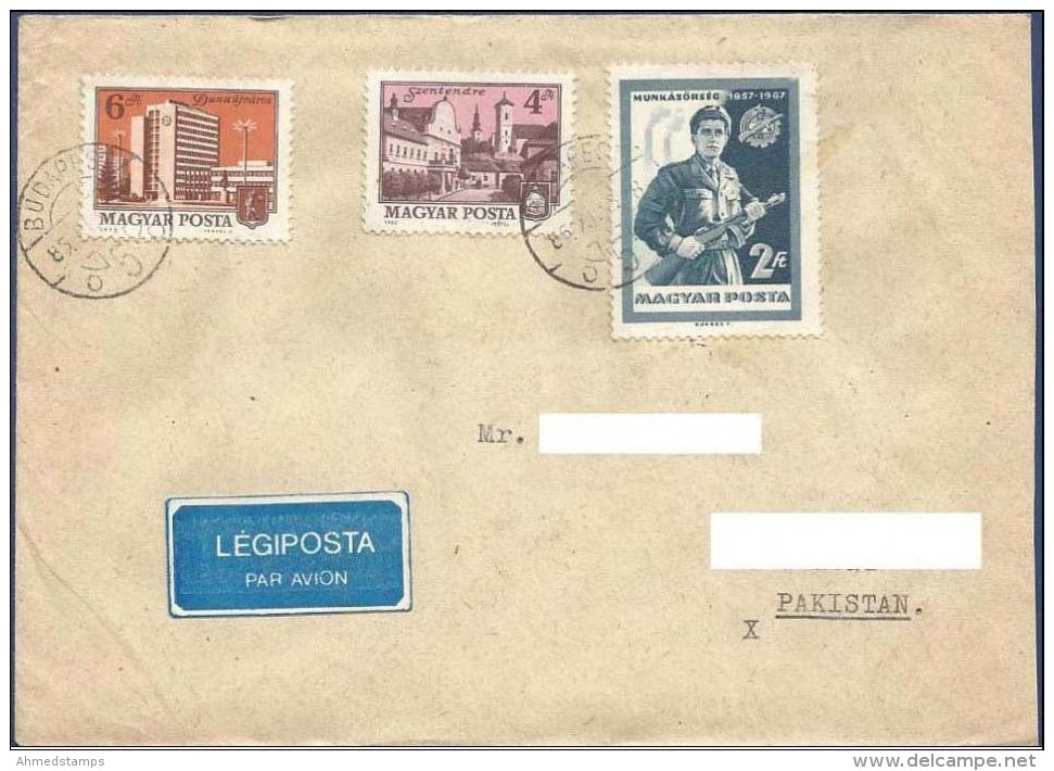 HUNGARY MAGYAR POSTA  1985 POSTAL USED AIRMAIL COVER TO PAKISTAN - Briefe U. Dokumente