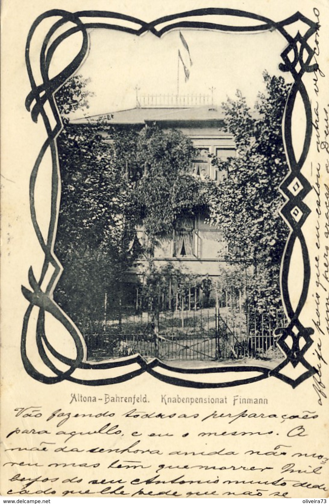 ALTONA BAHRENFELD, Knabenpensionat Finmann (1909), 2 Scans - Altona