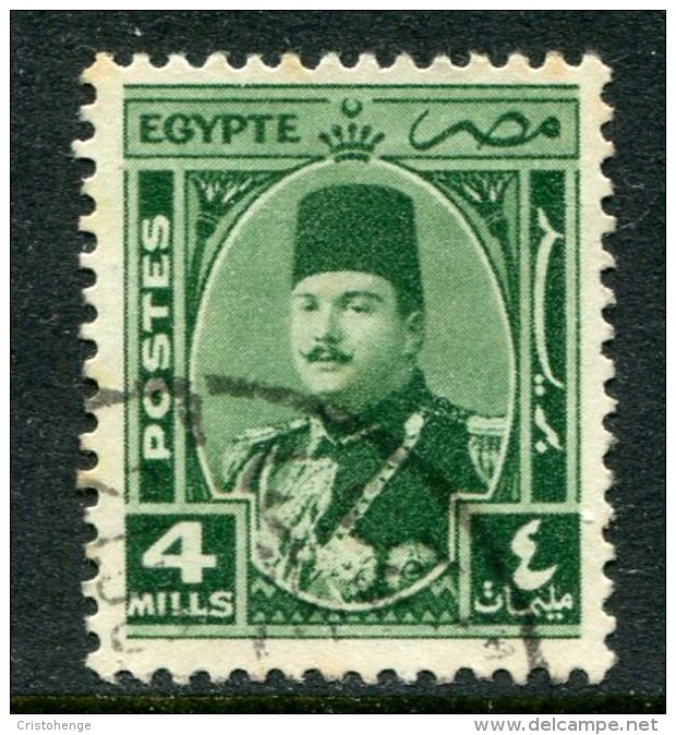 Egypt 1944-52 King Farouk - 4m Green Used (SG 294) - Used Stamps