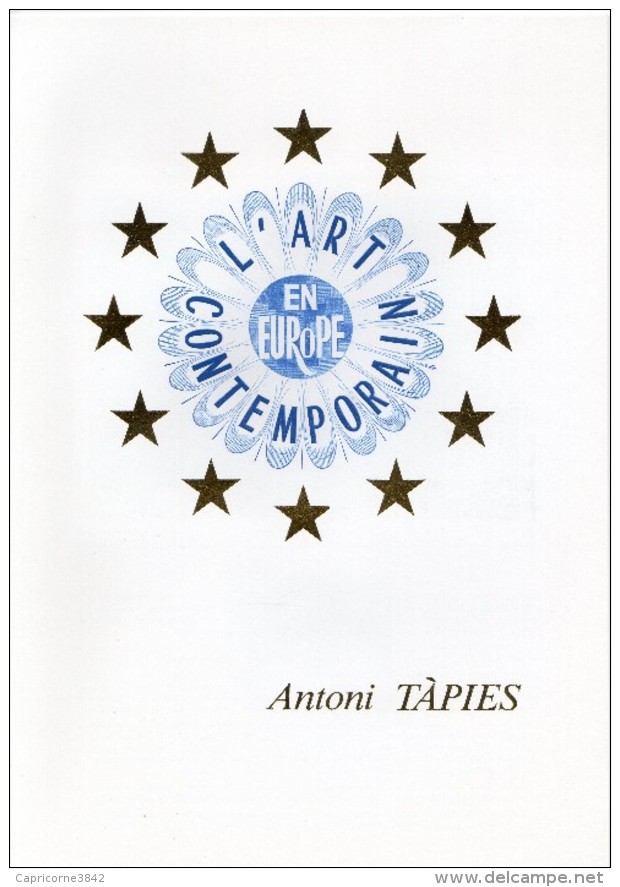 1992 - Encart"L'ART CONTEMPORAIN"- Antoni TAPIES-Tp 2782-  Images Imp Sur Soie - Doc Musée National Art Moderne - 1990-1999