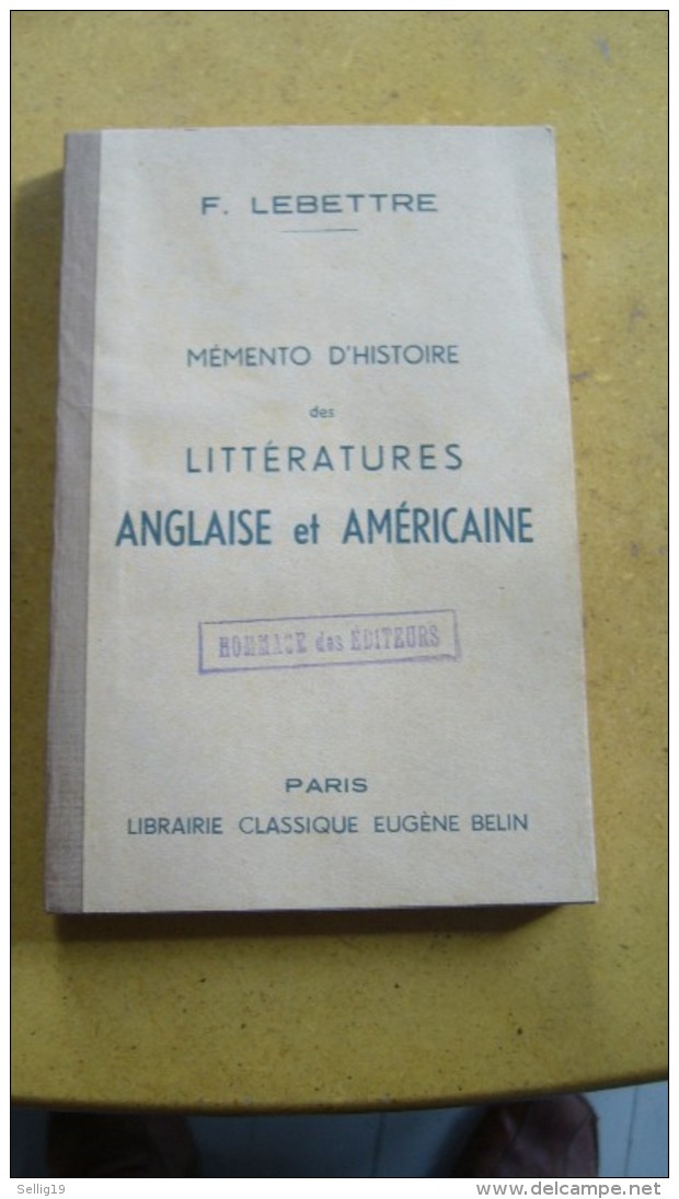 Mémento D'Histoire Des Littératures Anglaise Et Américaines - Über 18