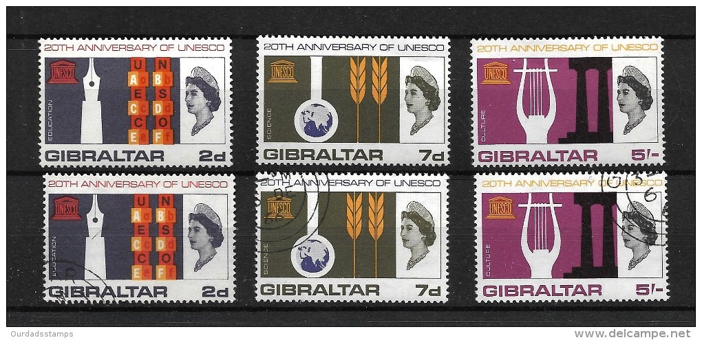 Gibraltar 1966 Anniv Of UNESCO, Complete Sets MNH And Used (4585) - Gibraltar
