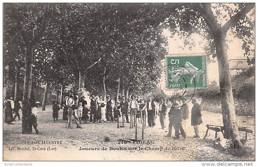 Figeac      46        Les Joueurs De Boules Sur Le Champ De Foire - Figeac