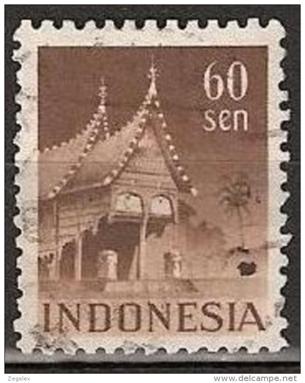 Indonesia 1949 Gebouwen 60 Sen Kamtanding 11,5 NVPH 381B. Gestempeld/ Cancelled - Nederlands-Indië