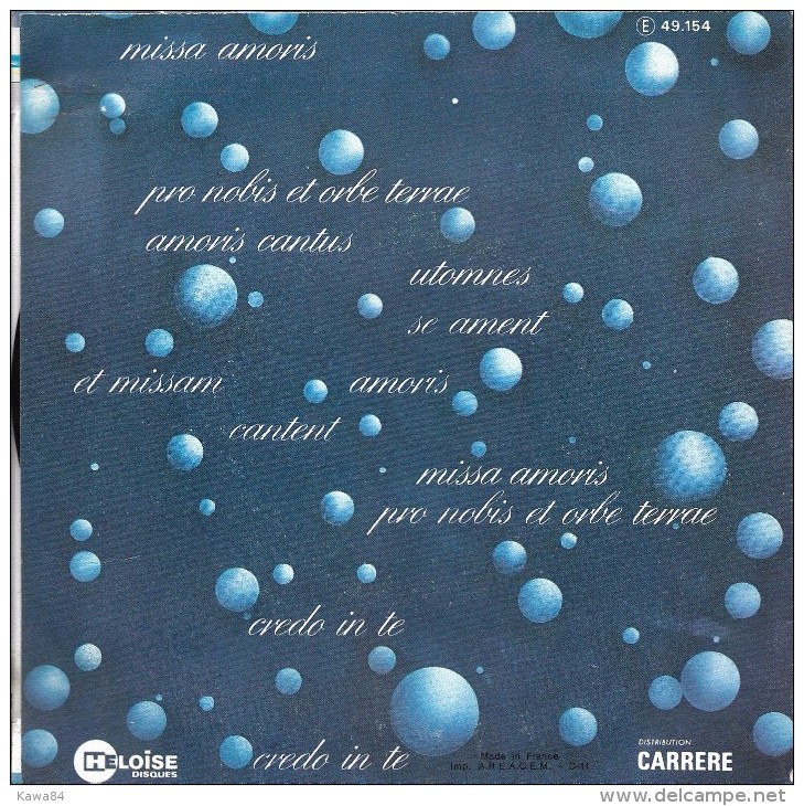 SP 45 RPM (7")  Saint-Preux  "  Missa Amoris  " - Classical