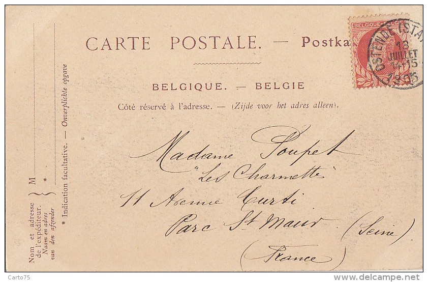 Belgique - Ostende - Précurseur Châlet Du Roi - Plage Cabines Bois - Cachet Postal 1905 - Sports Badmington - RARE - Oostende