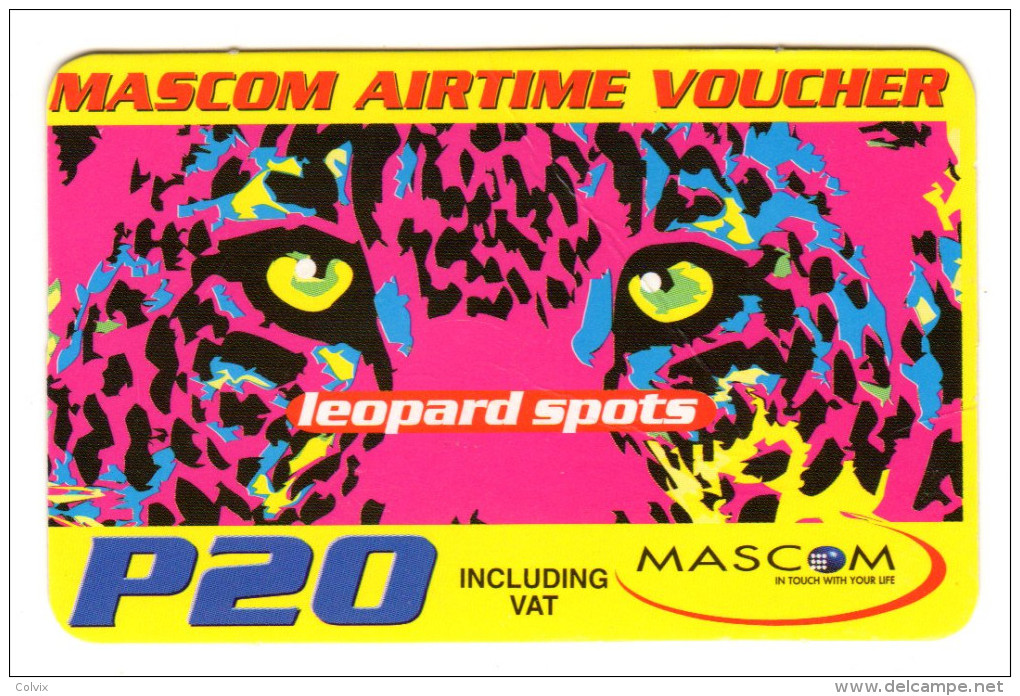 BOTSWANA RECHARGE MASCOM P20 Année 2006 PANTHERE Verso VOICEMAIL - Botswana