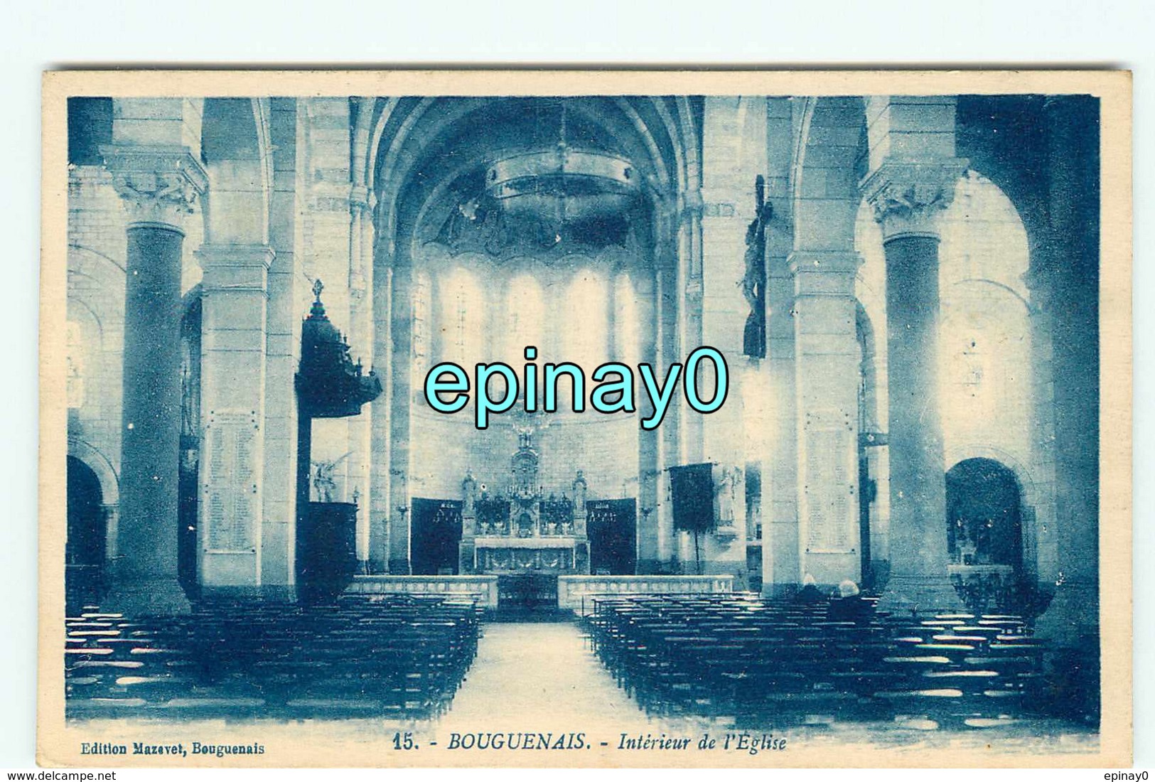 B - 44 - RARE - BOUGUENAIS - Intérieur De L´église - édit. Artaud - - Bouguenais