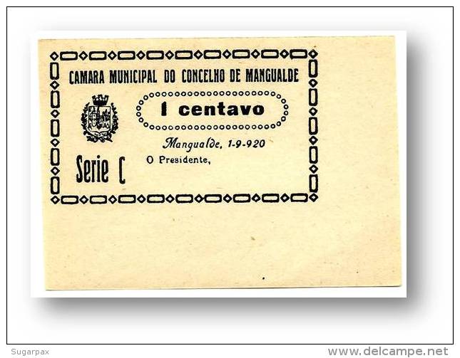 MANGUALDE - CÉDULA 1 CENTAVO - Série C - Escassa - 1.9.1920 - M.A. 1315 - PORTUGAL Emergency Paper Money Notgeld - Portugal