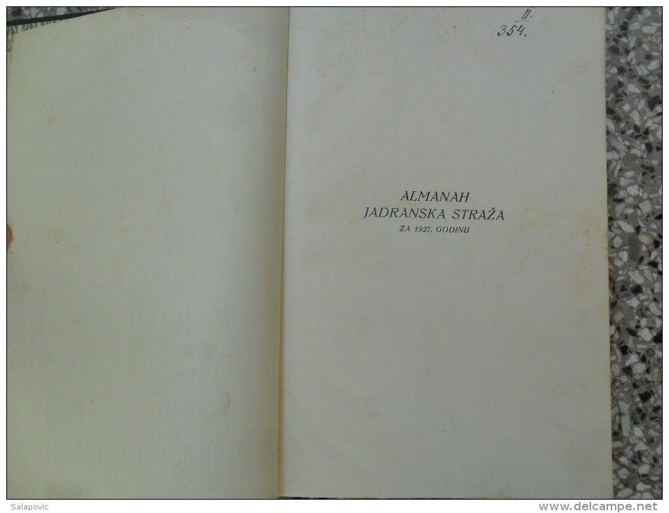 ALMANAH JADRANSKA STRAZA 1927 - Other & Unclassified